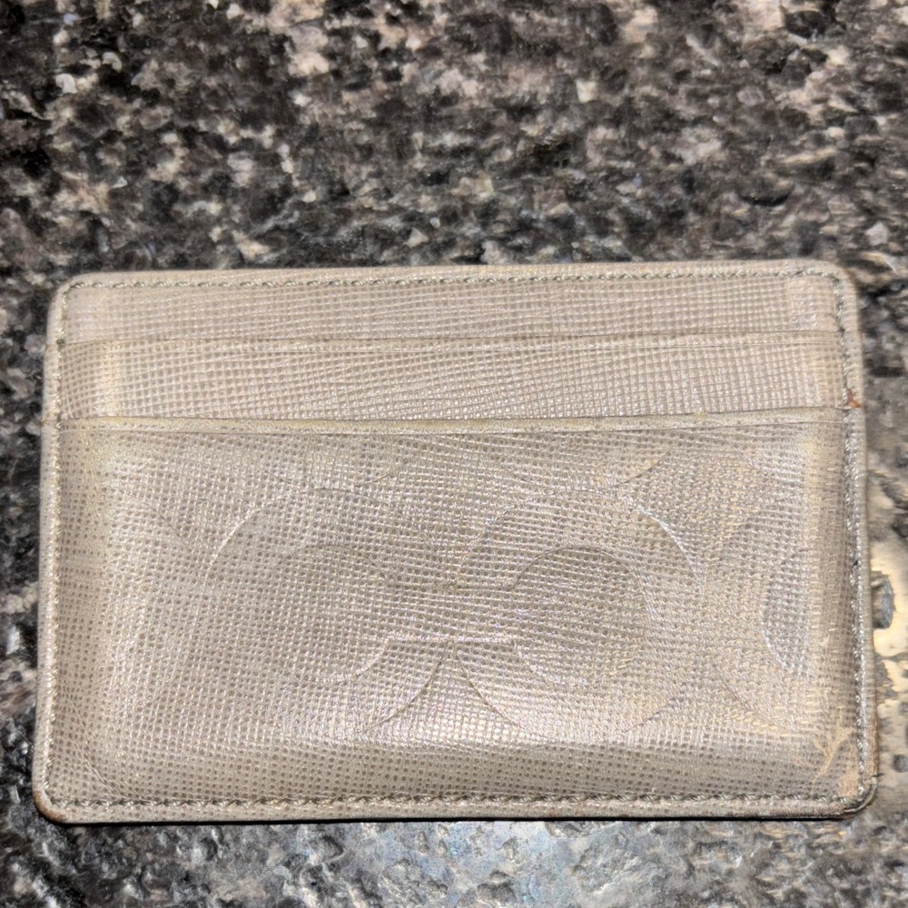 Vintage Coach Elegant Gray Card Holder